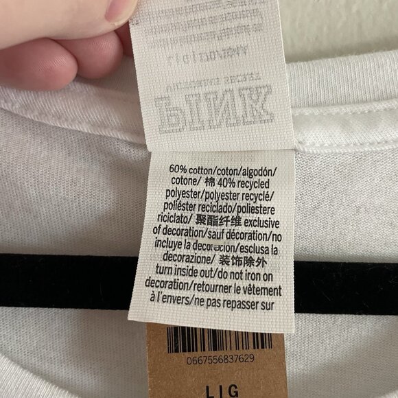 PINK Victorias Secret Women L Optic White Shine Logo Palm Trees Everyday Tee NWT - Picture 7 of 9